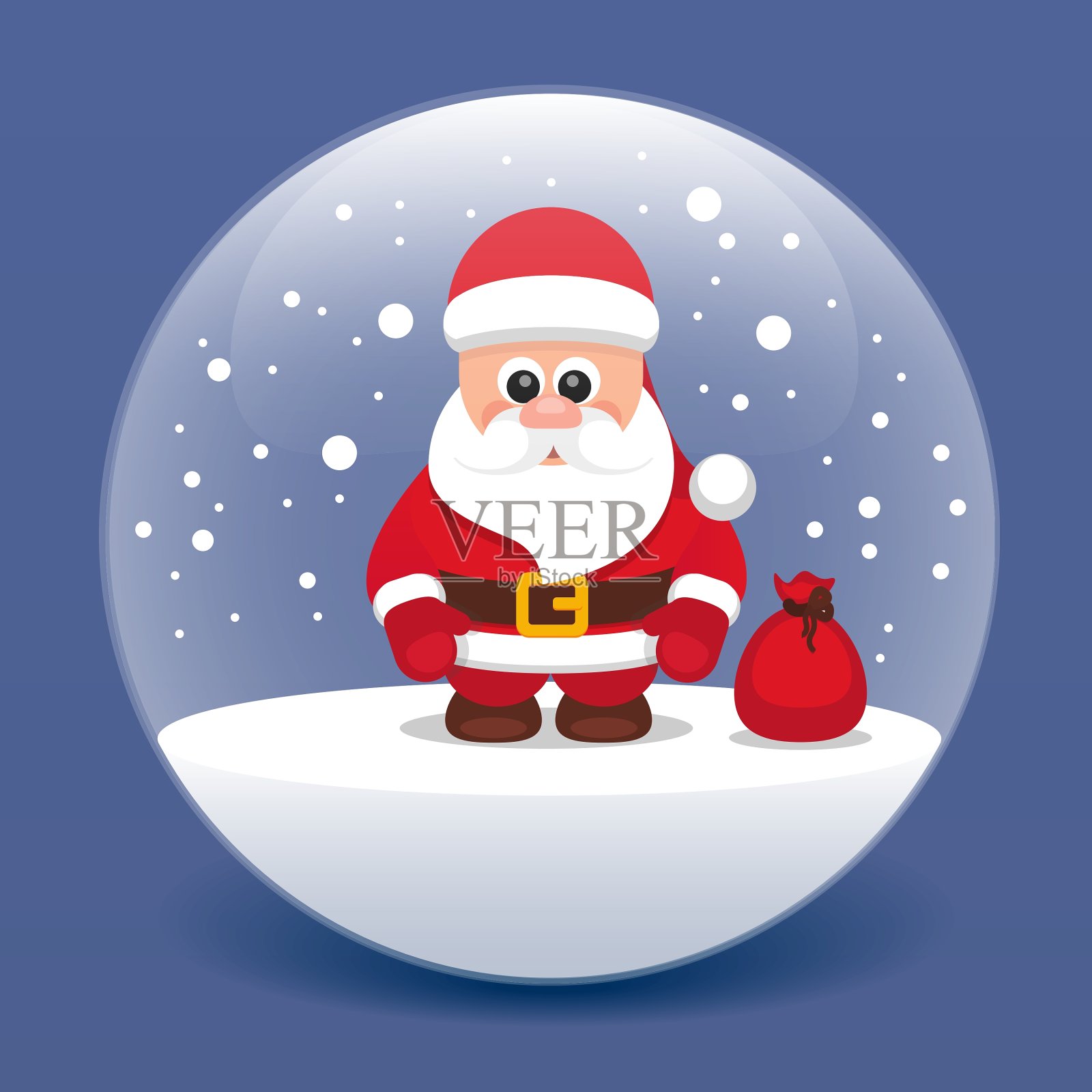 桑塔克劳斯诺格拉斯盒子蓝插画图片素材