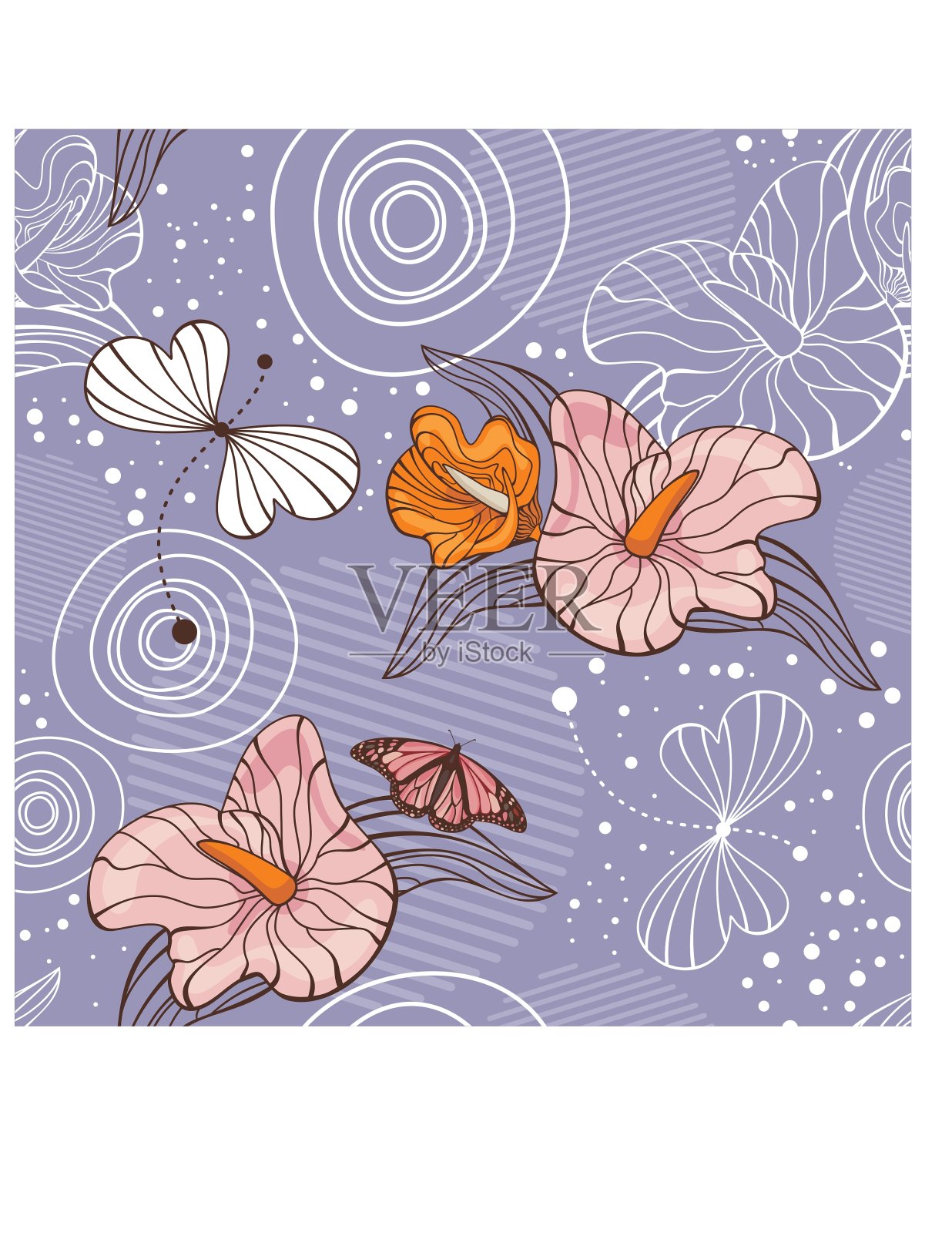 抽象的叶子背景插画图片素材