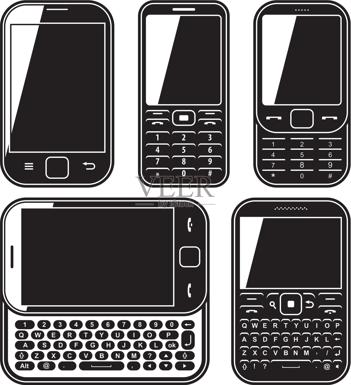 现代手机配备QWERTY键盘图标素材