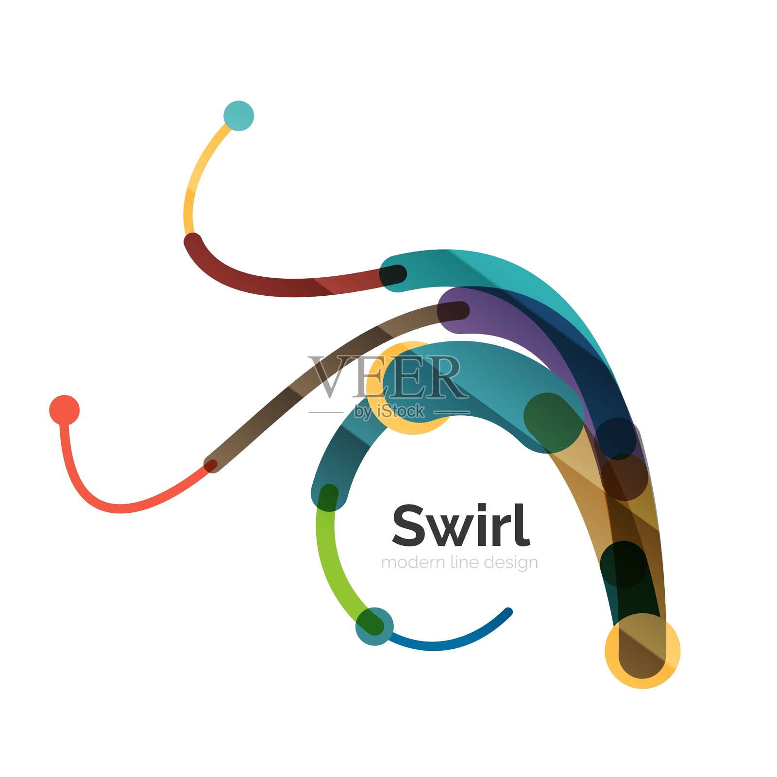 漩涡圆的标志设计元素图片