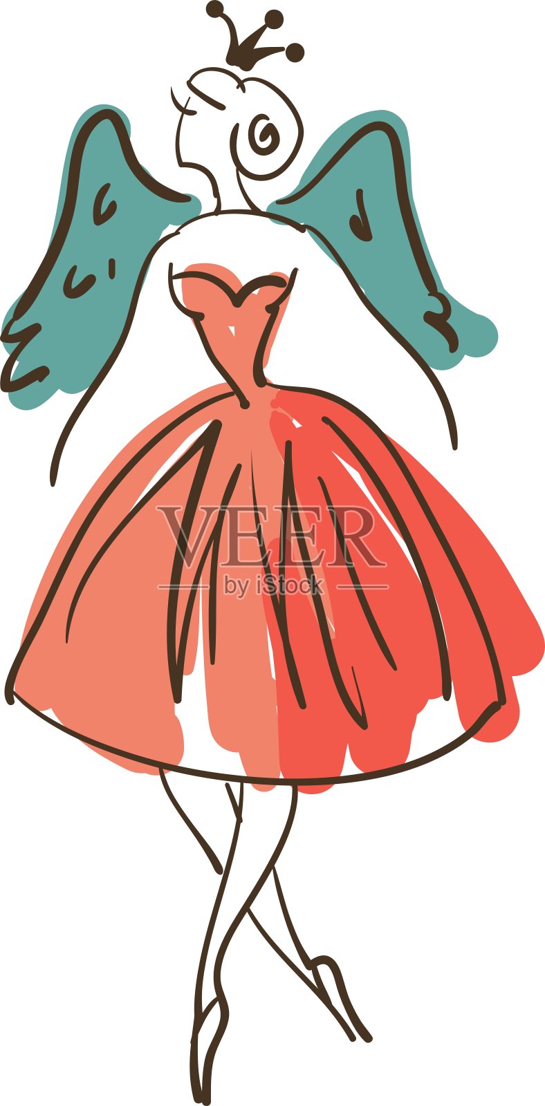 风格跳舞的女人插画图片素材