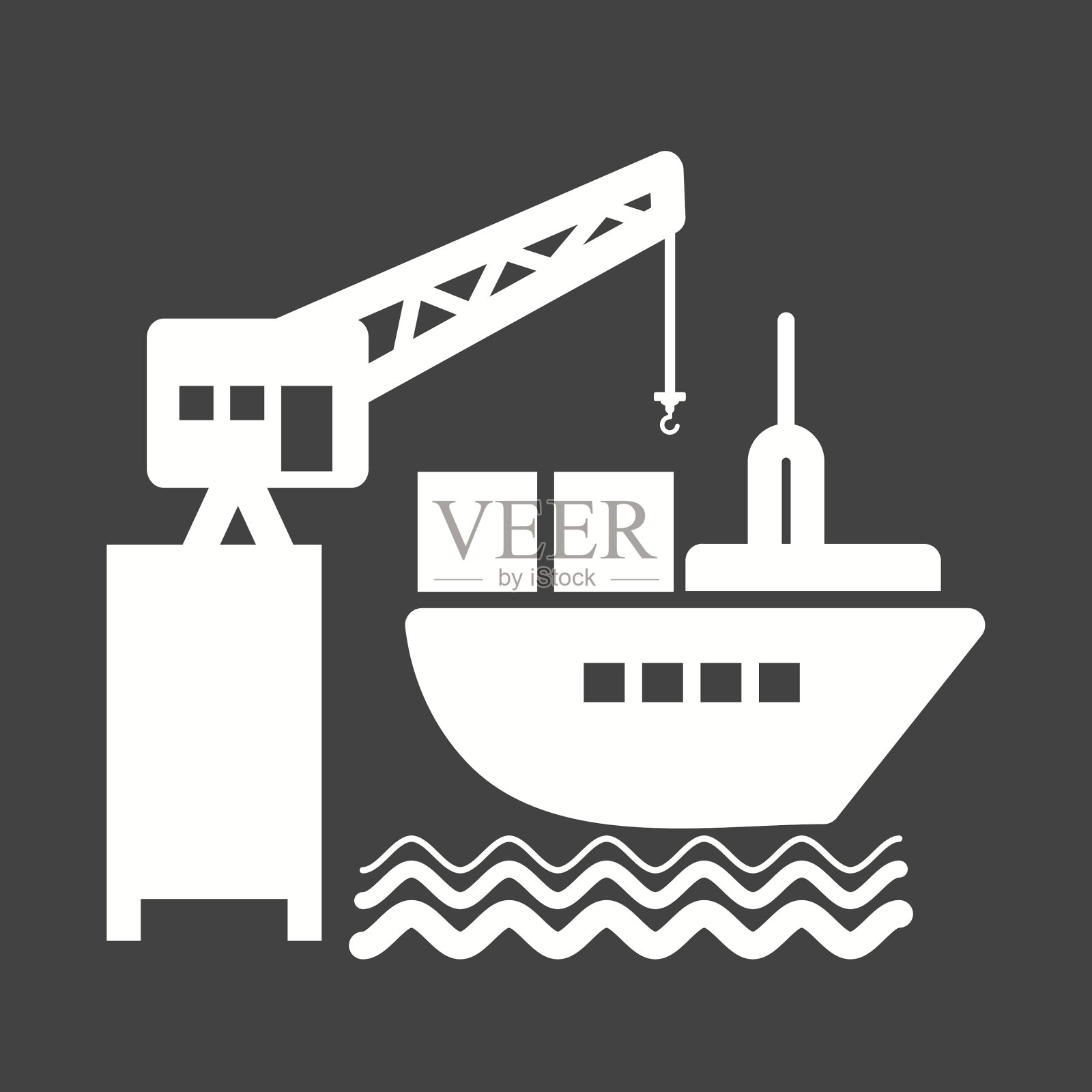 通过海运交付插画图片素材