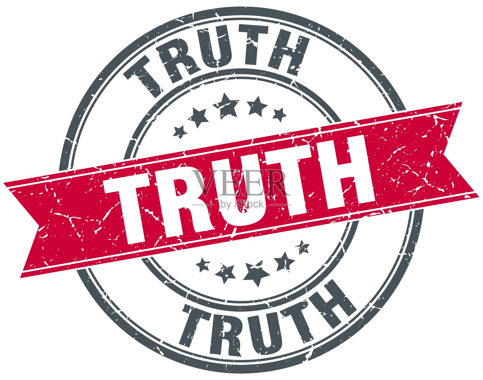 真理红色圆形垃圾复古缎带邮票插画图片素材
