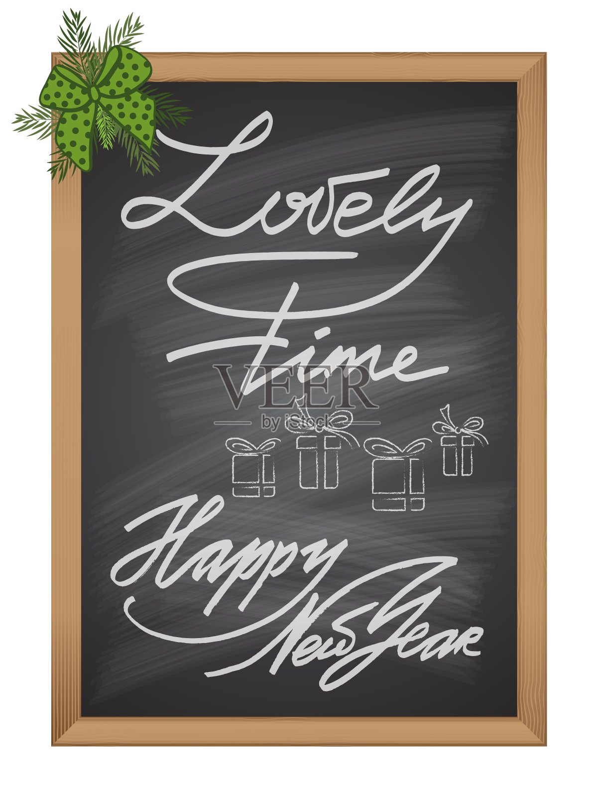 一套圣诞和新年装饰文字设计元素图片