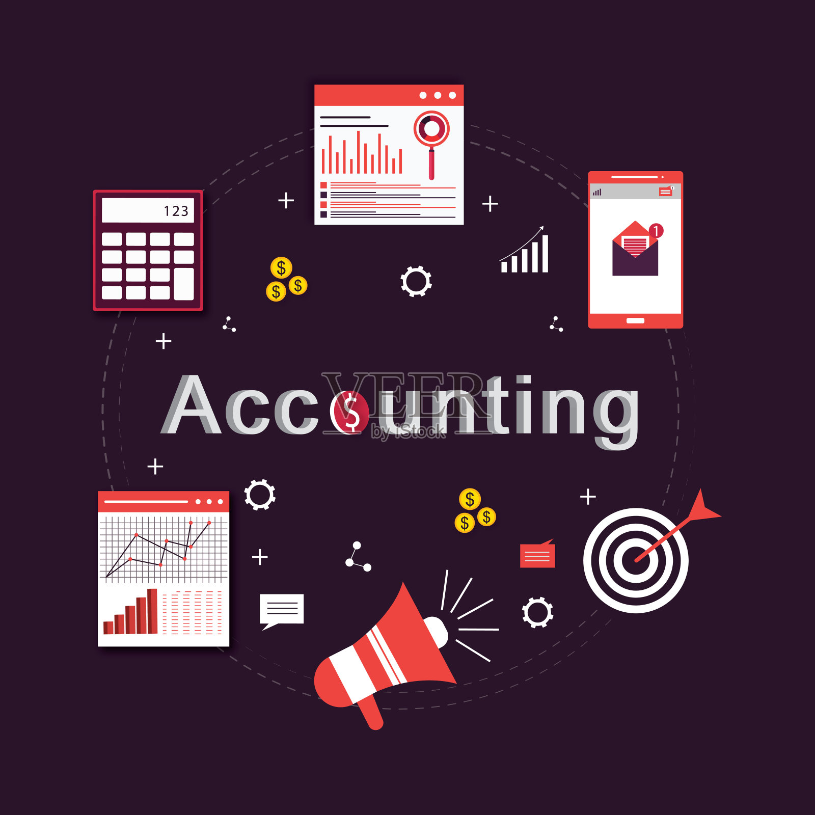 审计概念向量插画图片素材