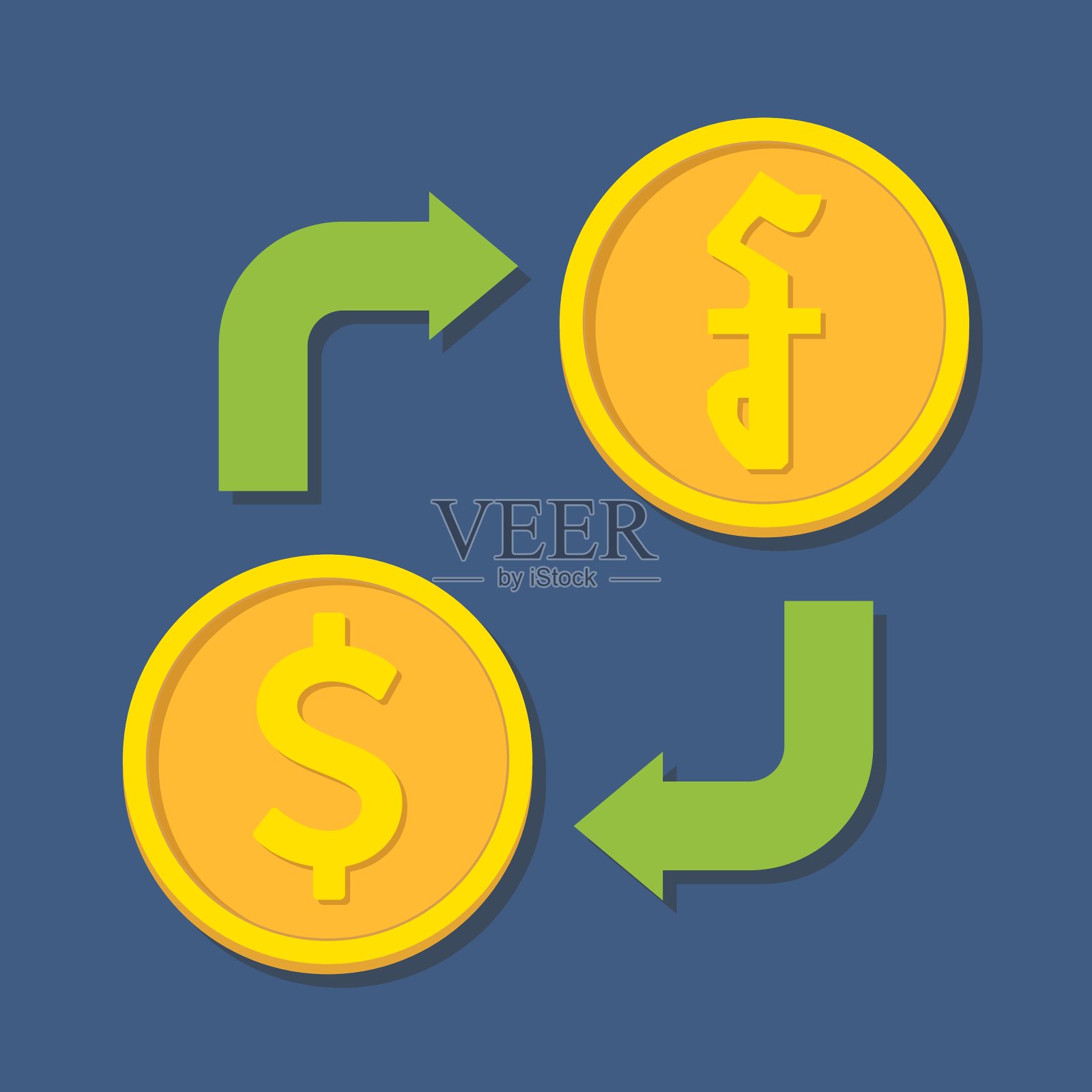 货币兑换美元和瑞尔插画图片素材