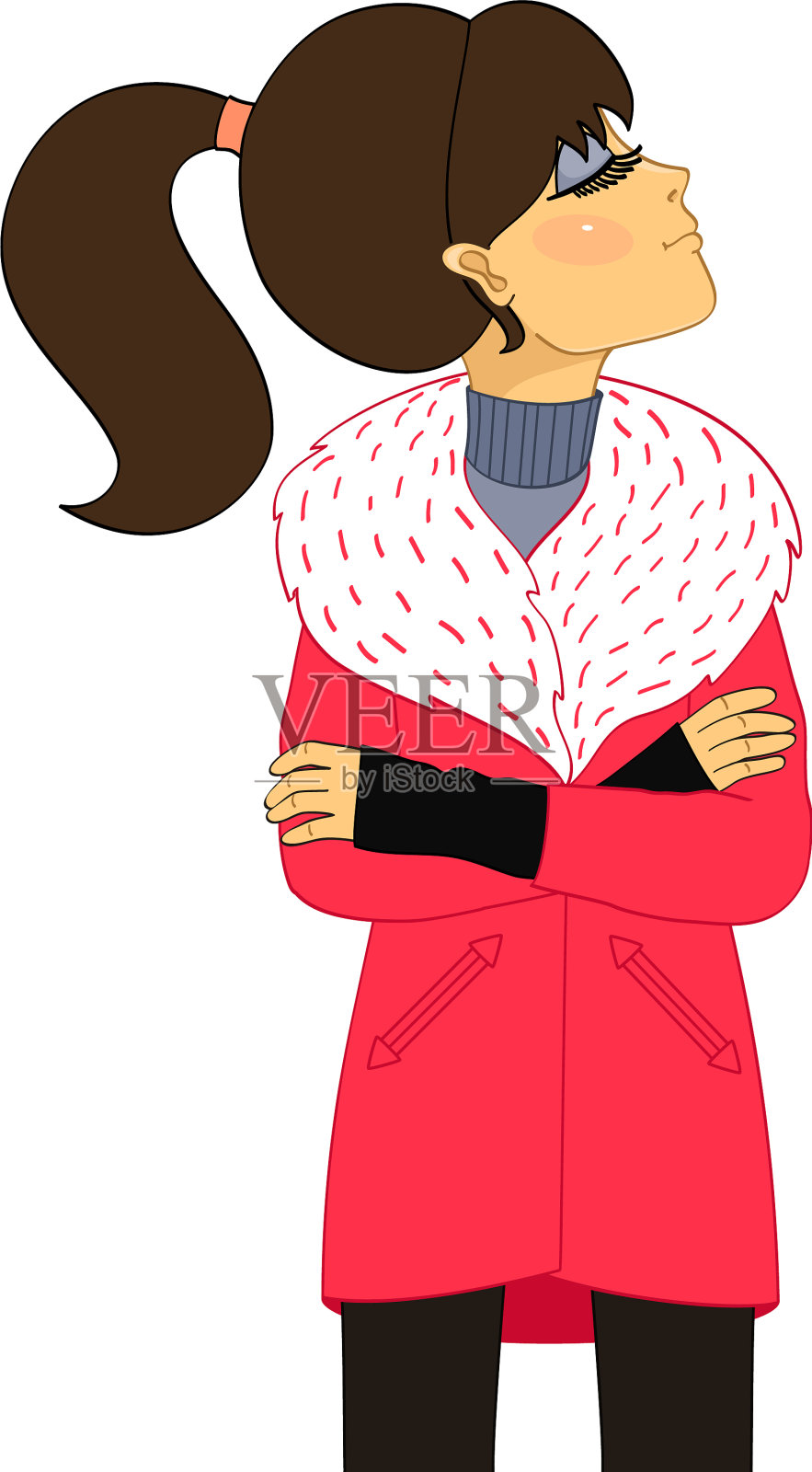 高傲的女孩昂着头设计元素图片