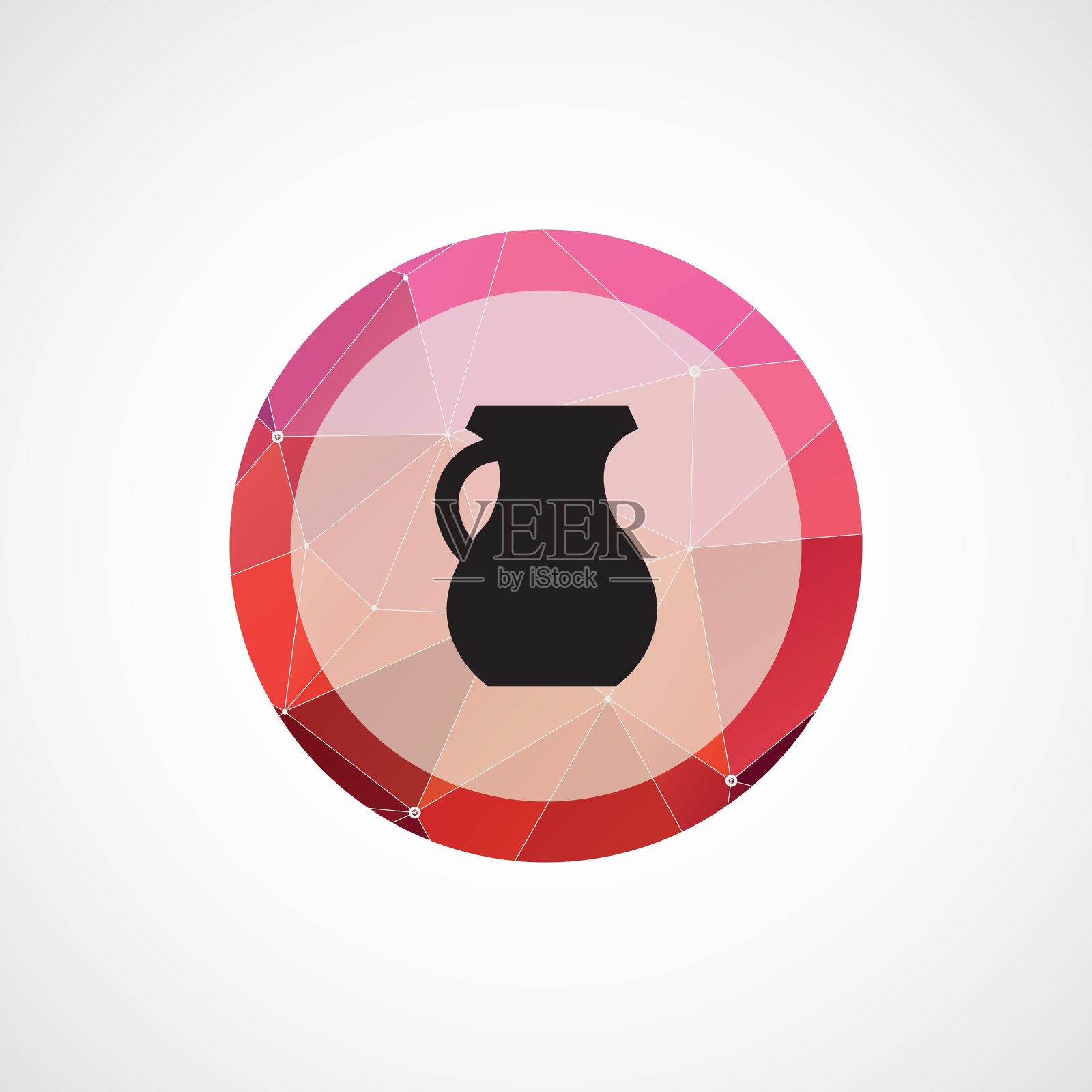 水罐圈粉色三角形背景图标插画图片素材