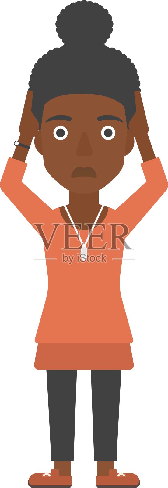 女人绝望地抓着自己的头设计元素图片