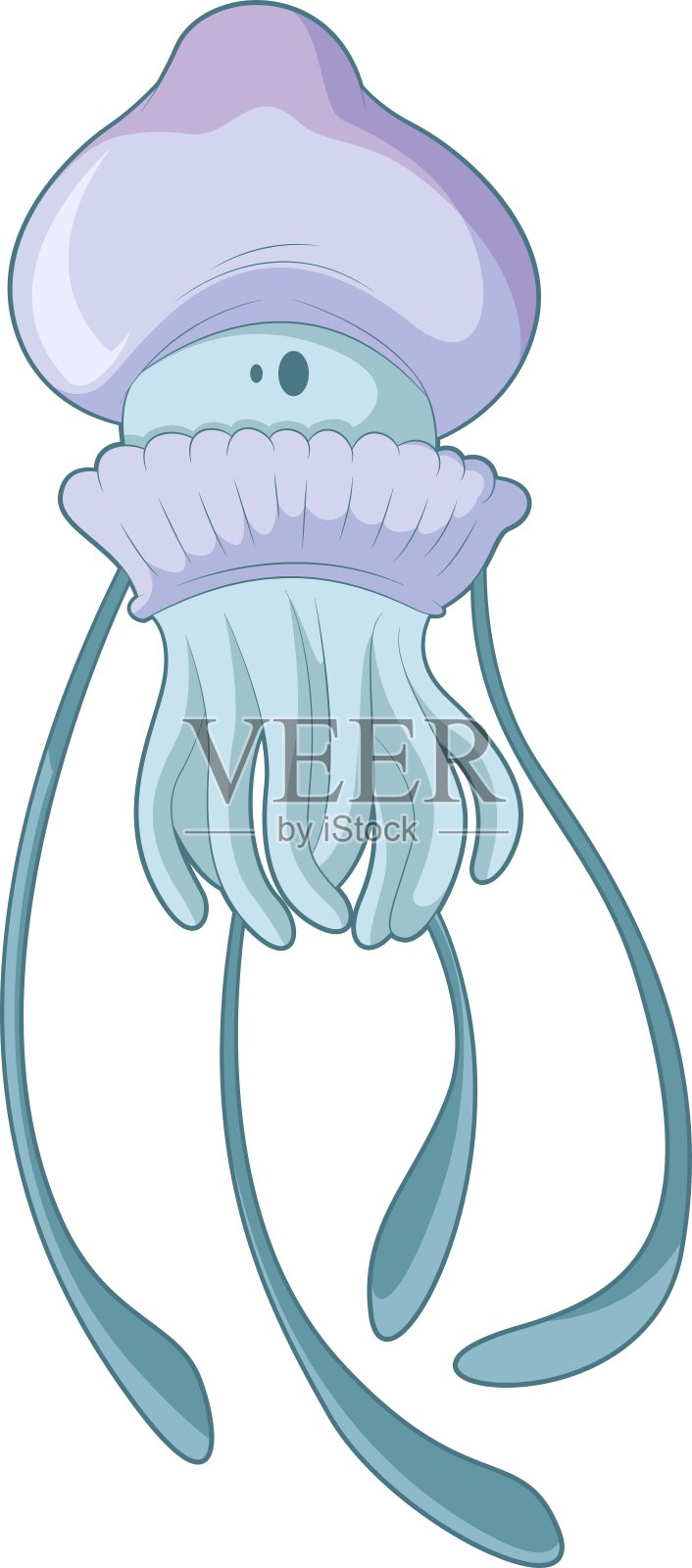 卡通微笑水母设计元素图片