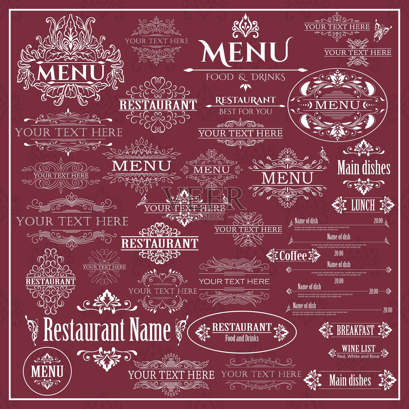 套以书法为设计元素设计模板素材