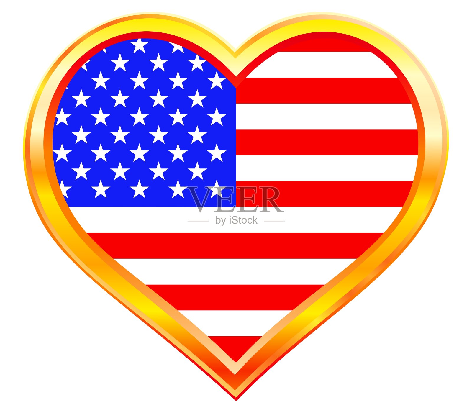 心中的美国国旗设计元素图片