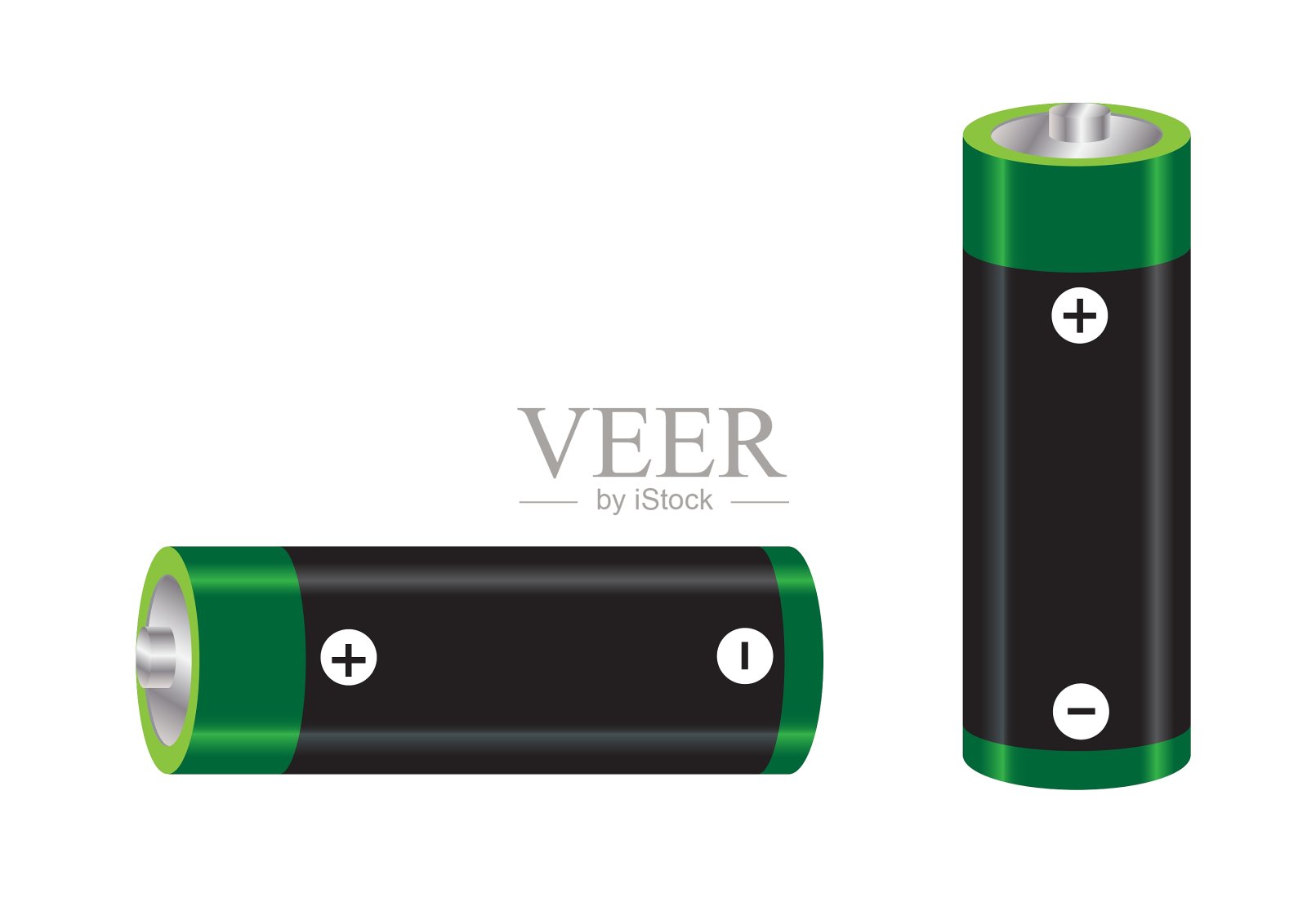 绿色和黑色电池设计元素图片