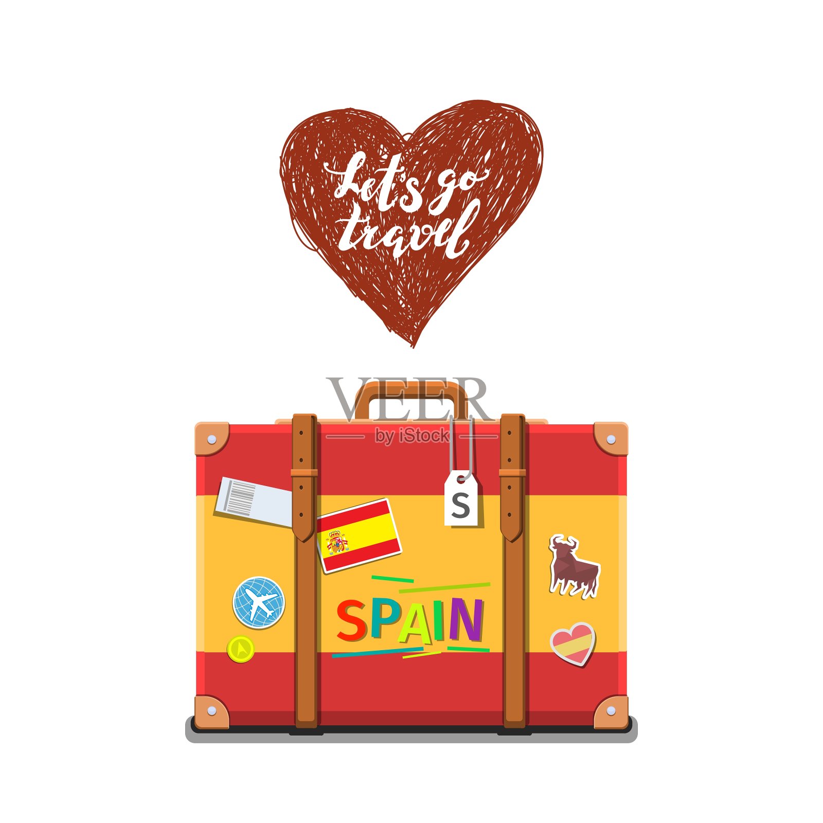 旅行或学习西班牙语的概念设计元素图片