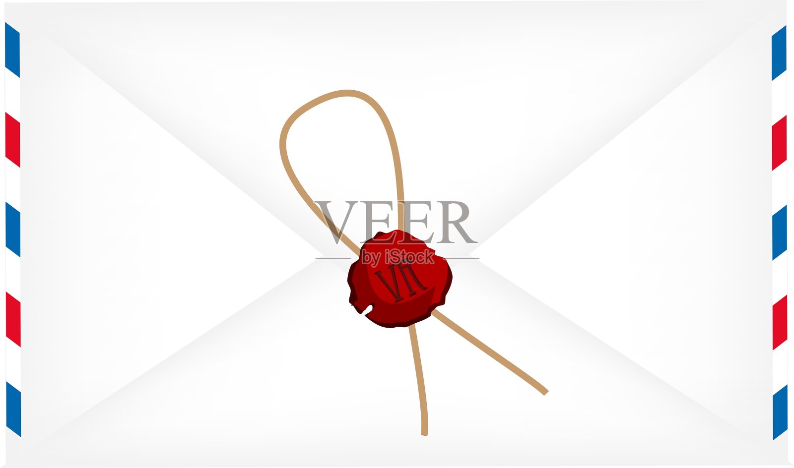 蜡封信封插画图片素材