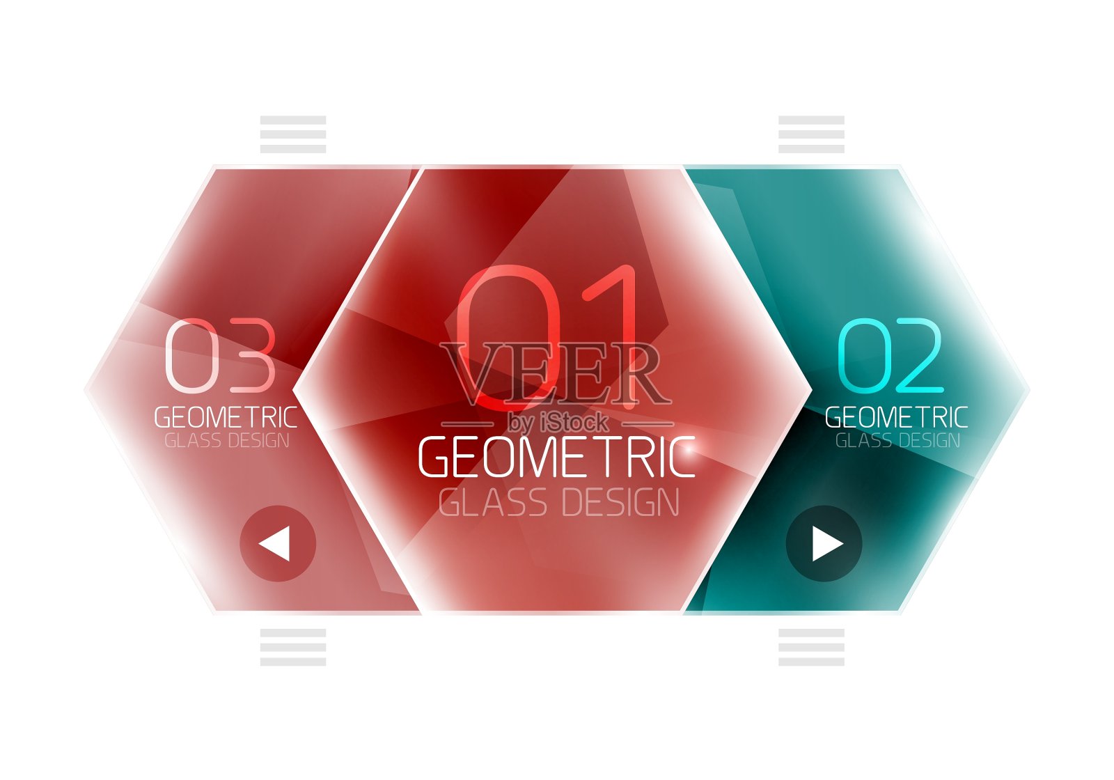 玻璃颜色六边形设计元素图片