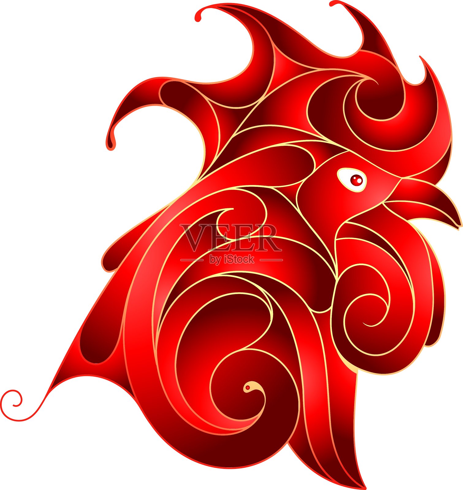 中国十二生肖把红鸡作为2017年的象征设计元素图片