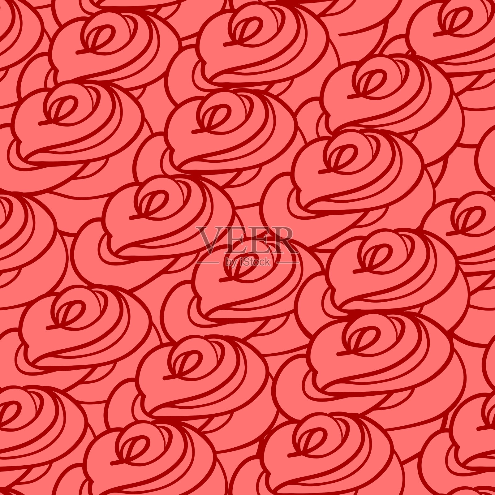 玫瑰无缝模式插画图片素材