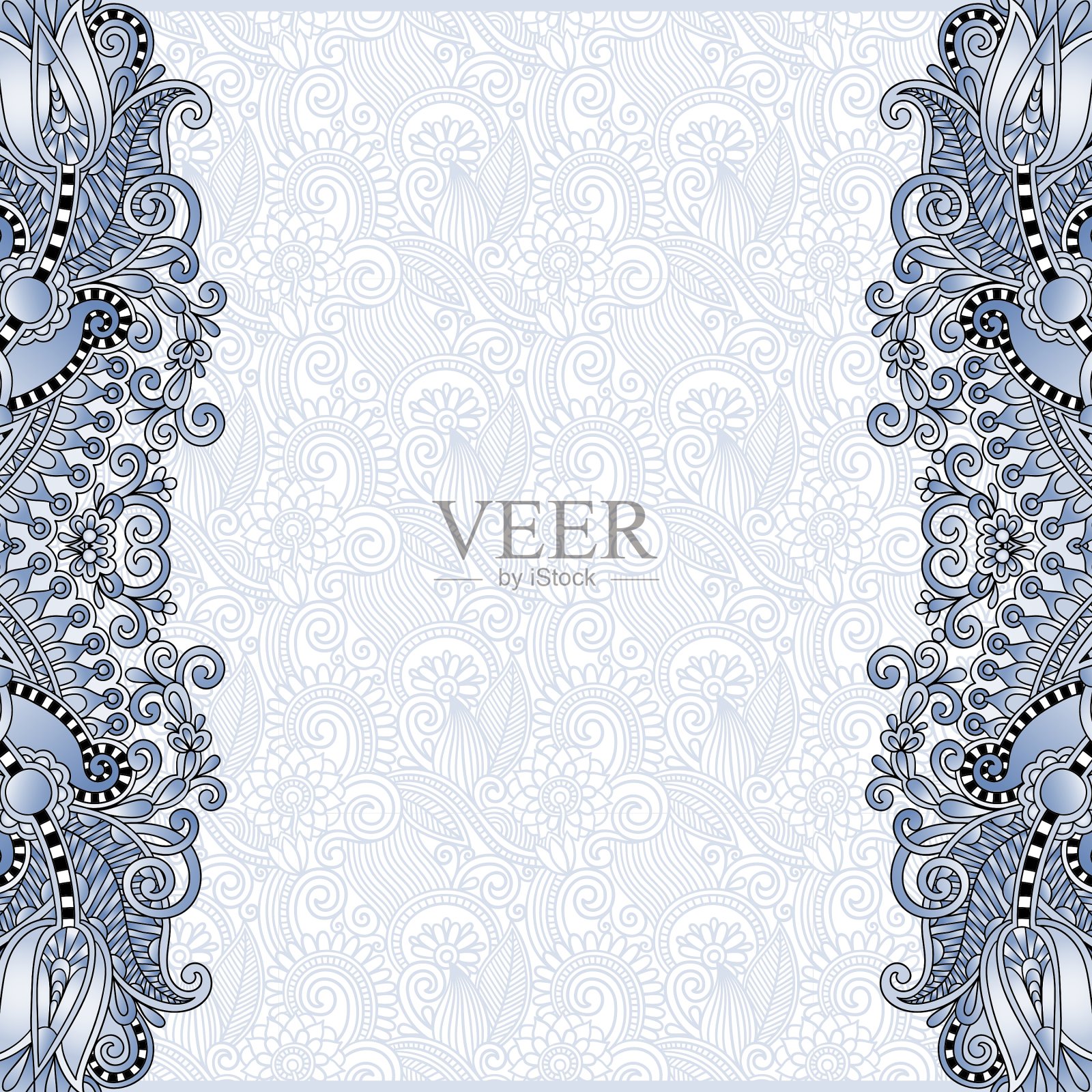 不寻常的有位置的花装饰模板插画图片素材