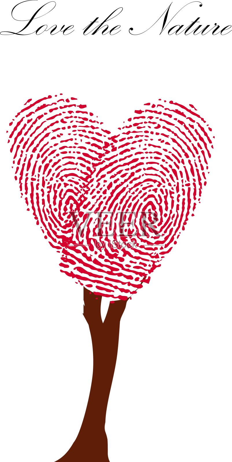 心粉树与指纹EPS插画图片素材