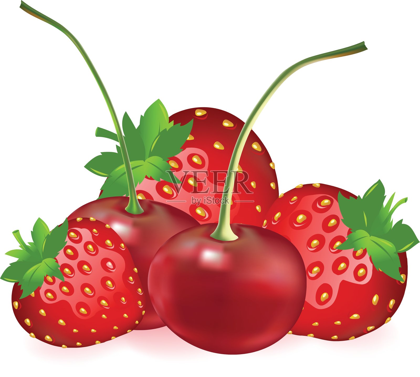 樱桃和草莓设计元素图片