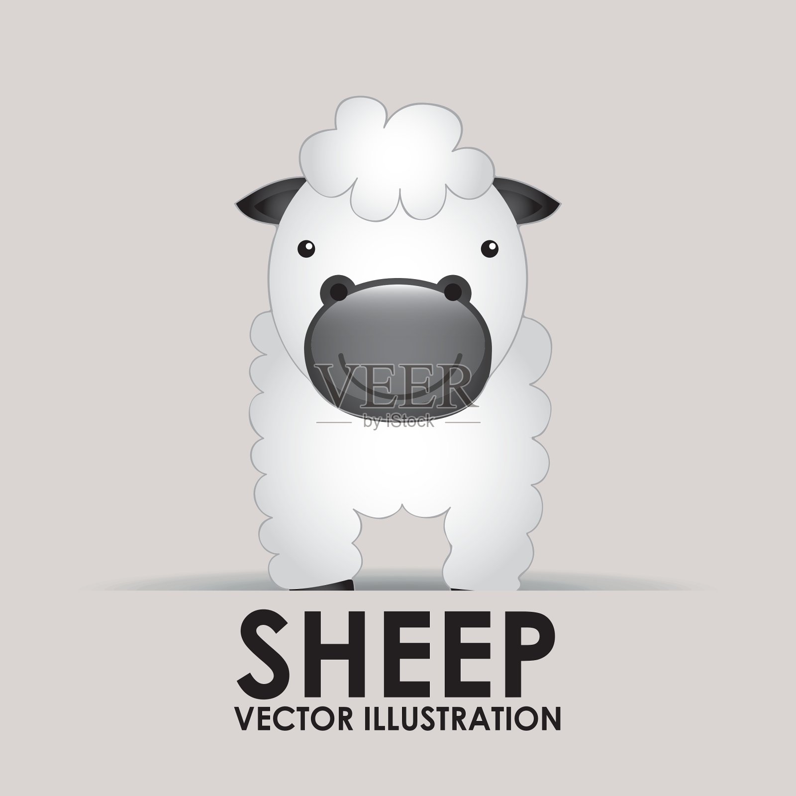 可爱的羊插画图片素材