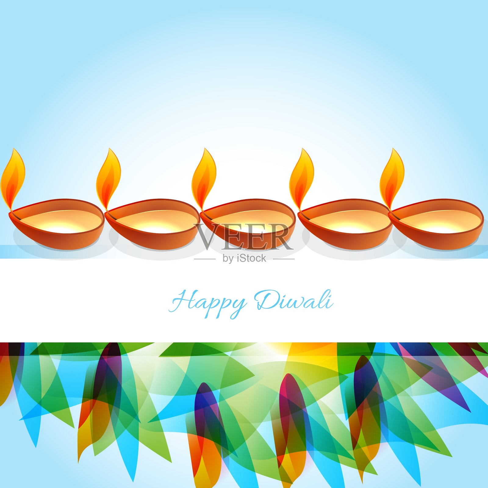 快乐的排灯节背景设计模板素材