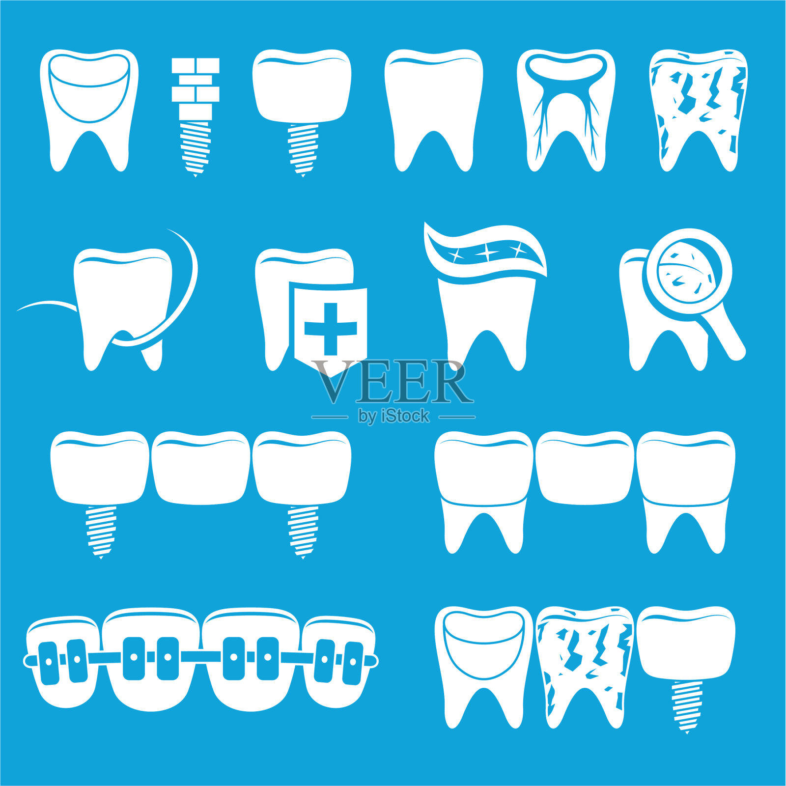 牙医图标套装图标素材