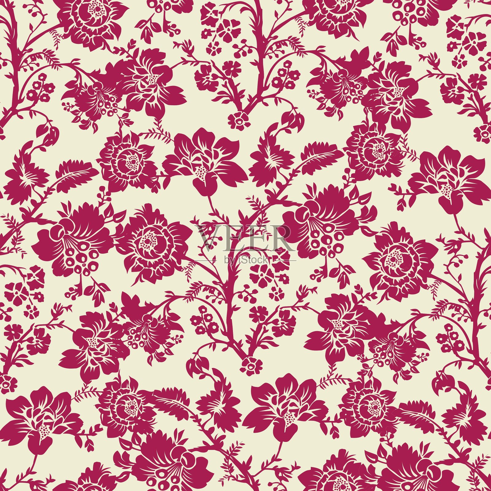 花卉墙纸图案插画图片素材