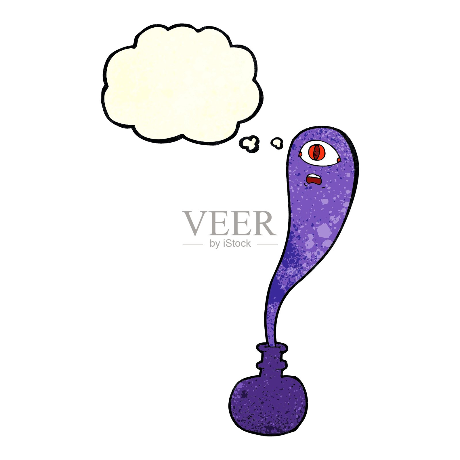 卡通万圣节的鬼在瓶子里思考设计元素图片