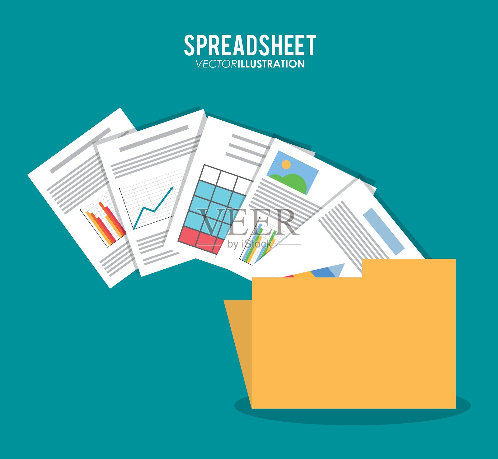 电子表格设计业务和信息图表设计模板素材