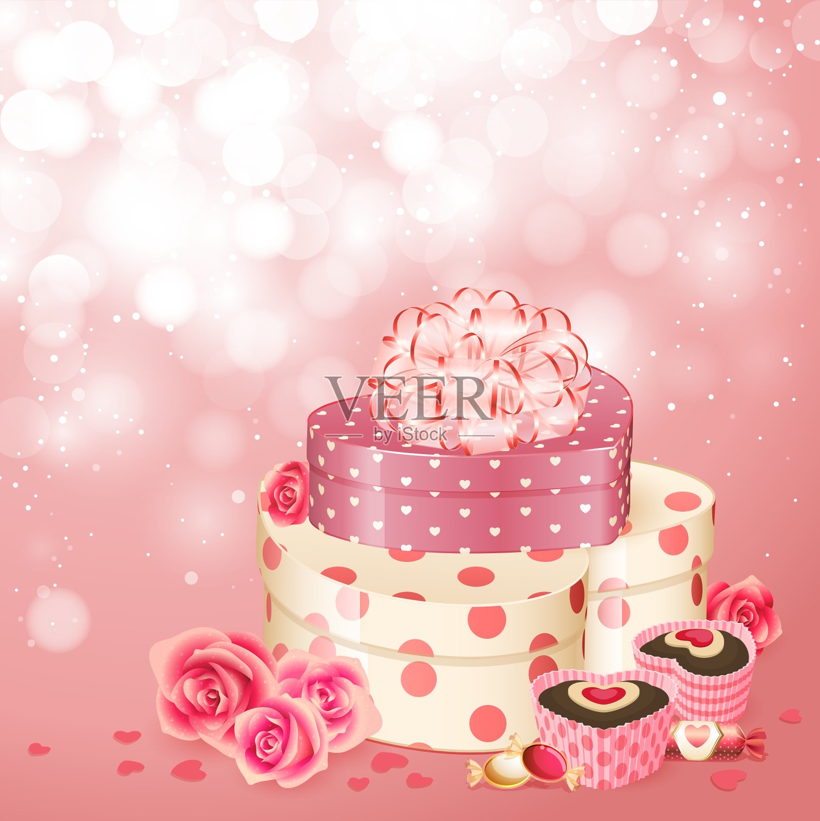 心形礼物糖果设计模板素材