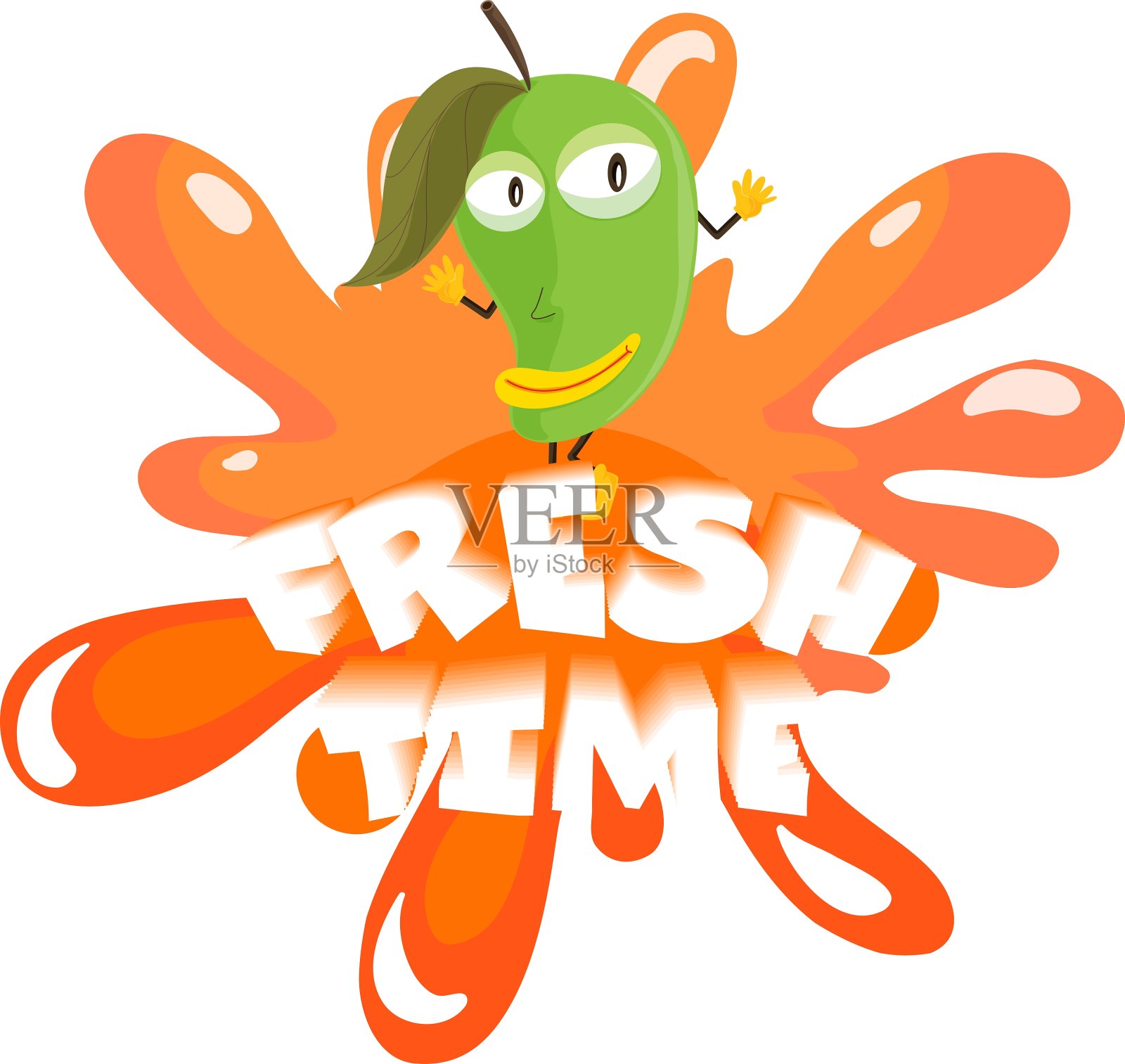 新鲜的芒果带着快乐的脸设计元素图片