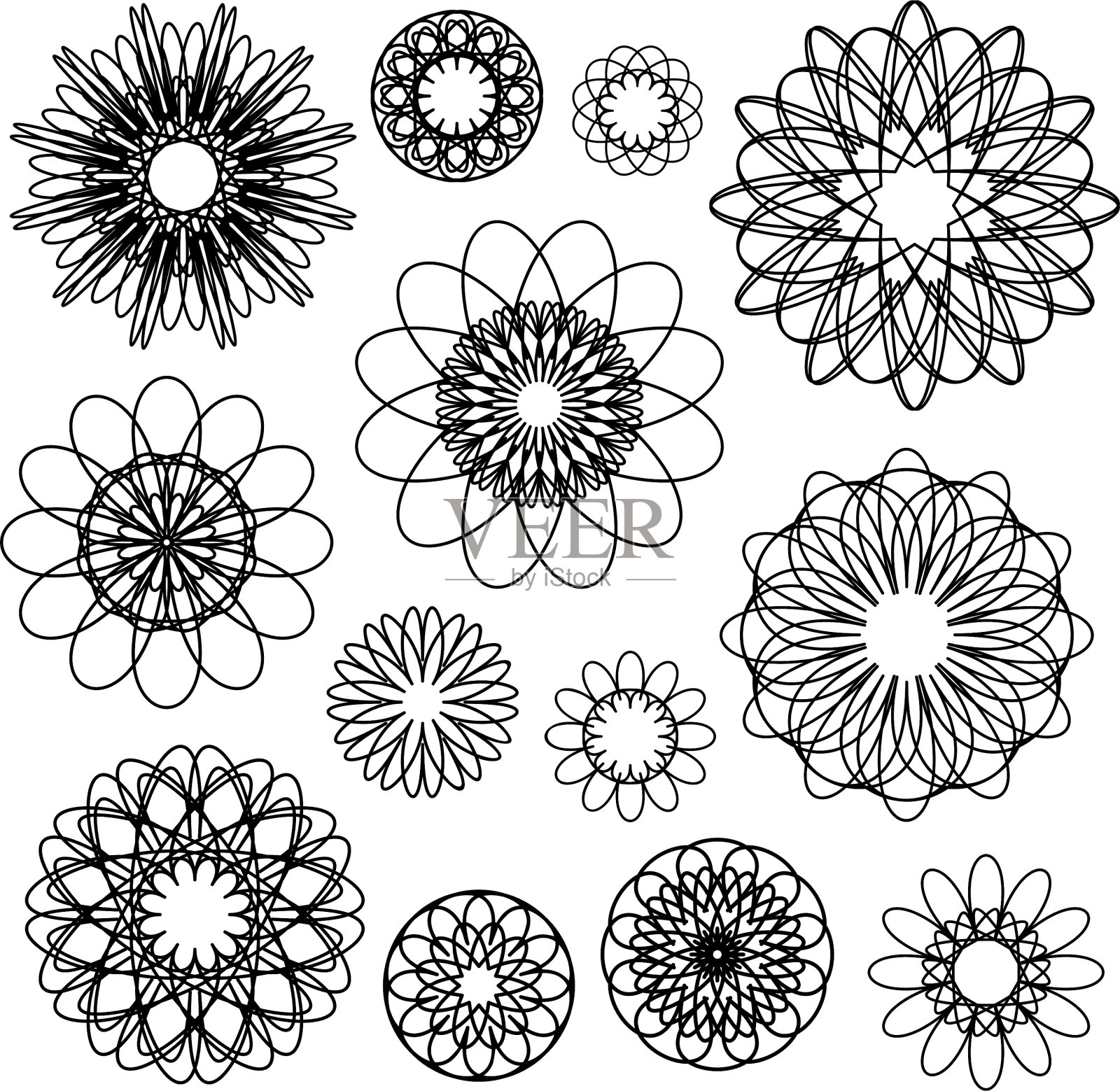 圆装饰组插画图片素材