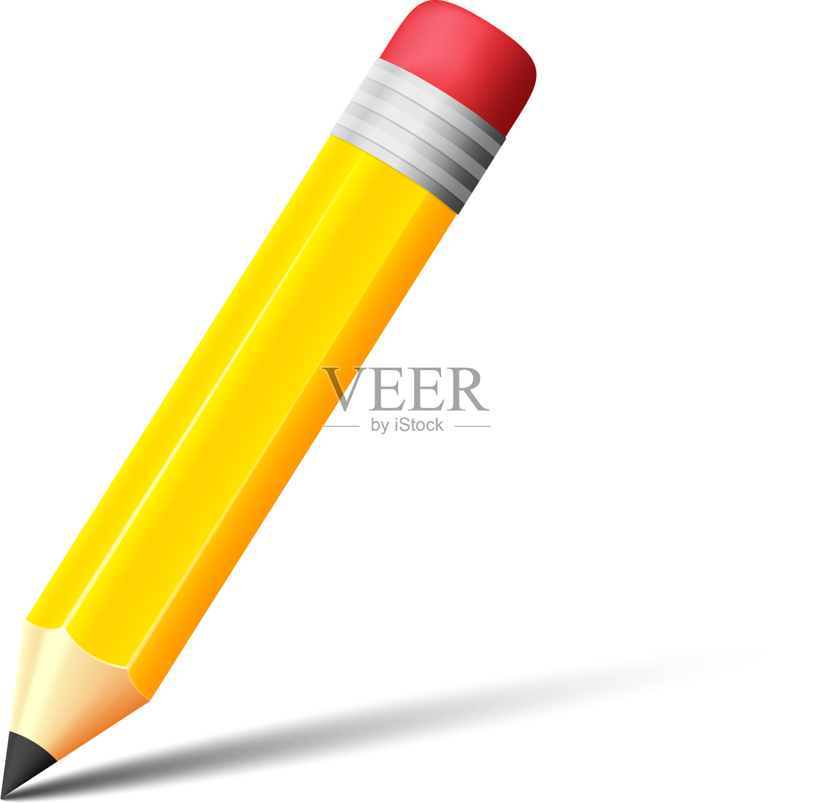 黄色铅笔和橡皮图标设计元素图片