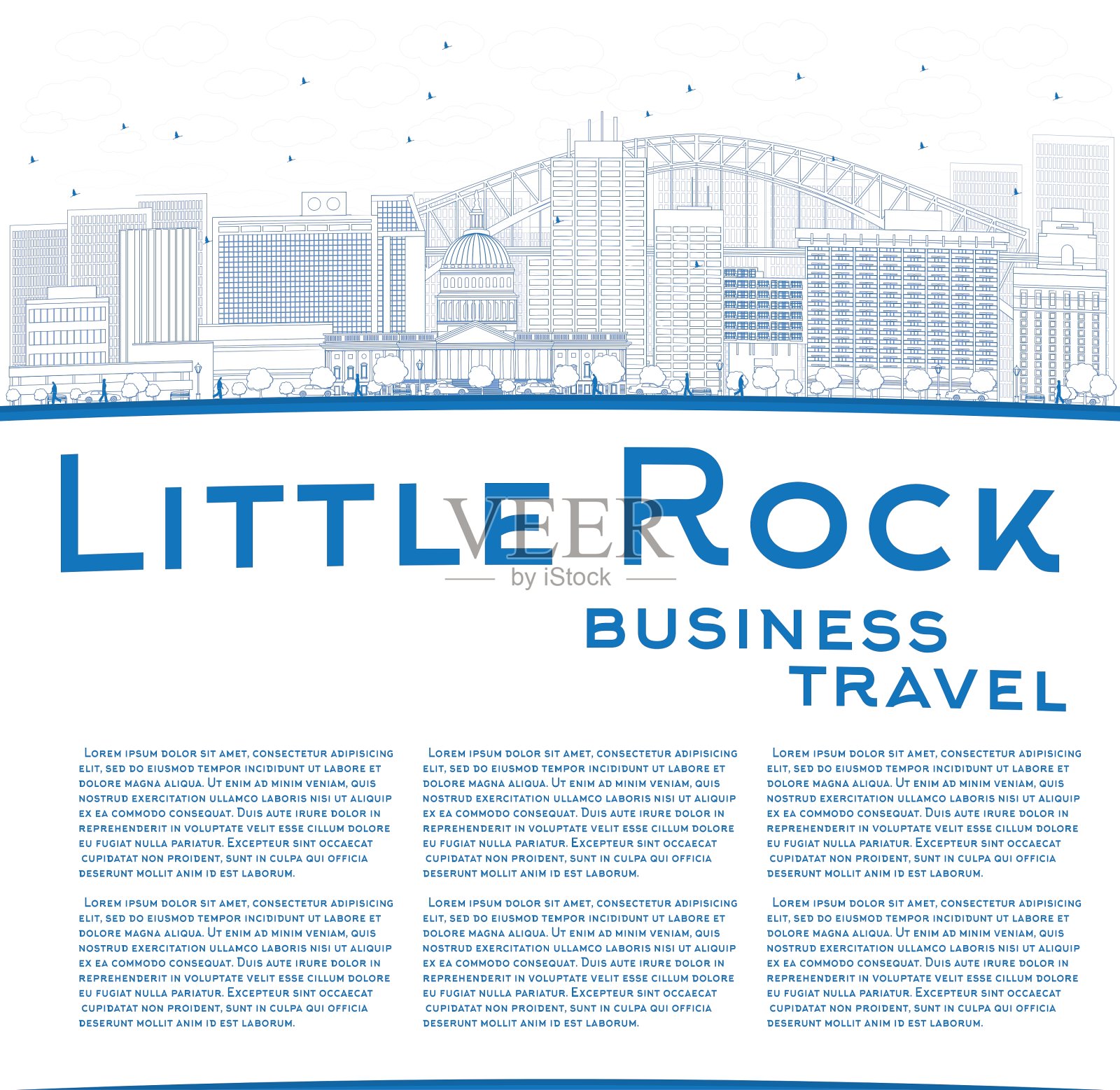 勾勒出小石城的天际线插画图片素材