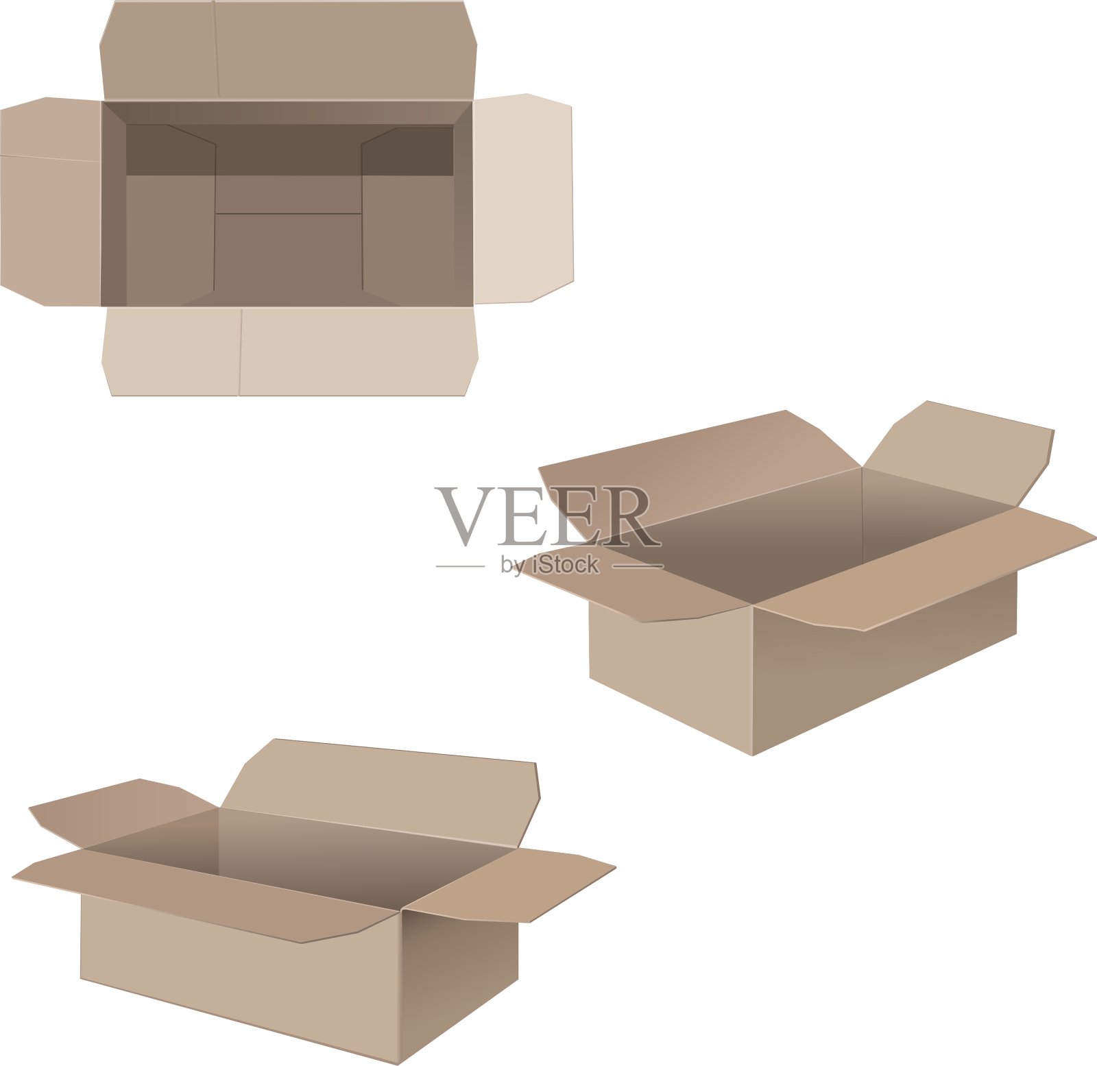 打开纸箱插画图片素材