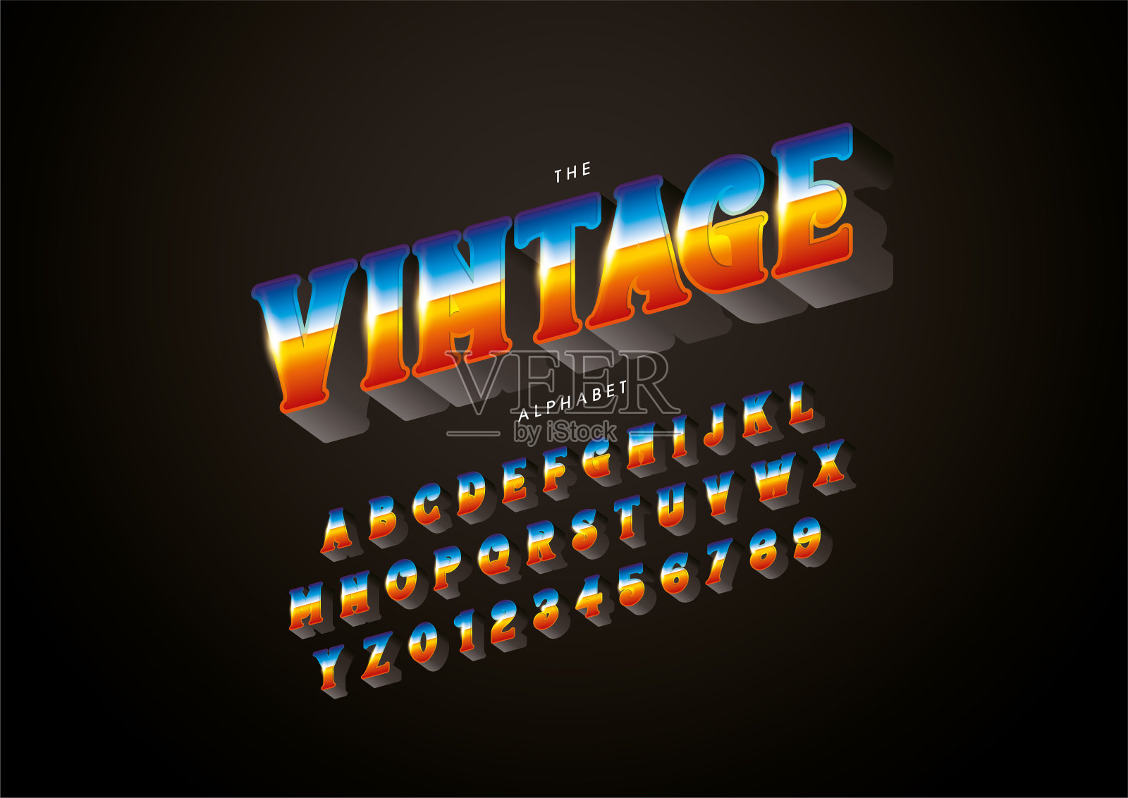 程式化的字母插画图片素材