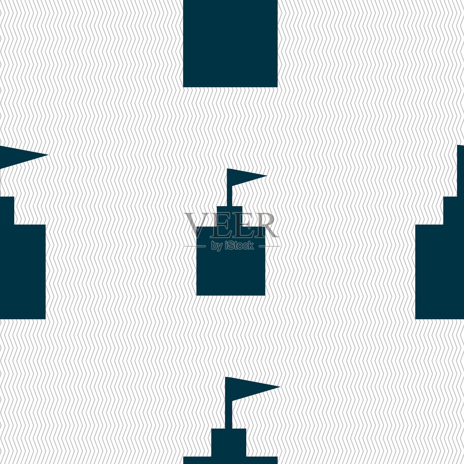 塔图标设置平面现代无缝抽象插画图片素材