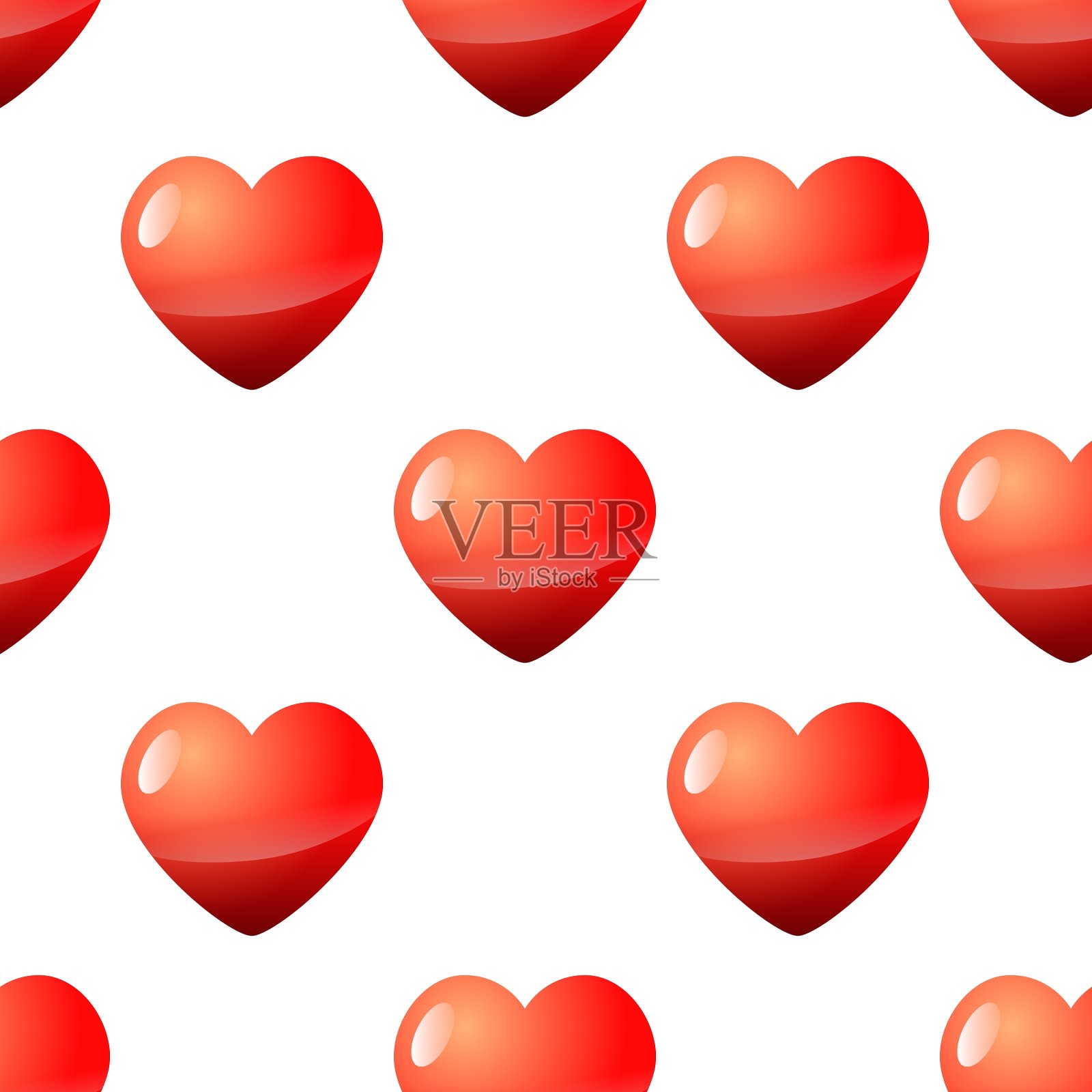情人节无缝红心图案插画图片素材