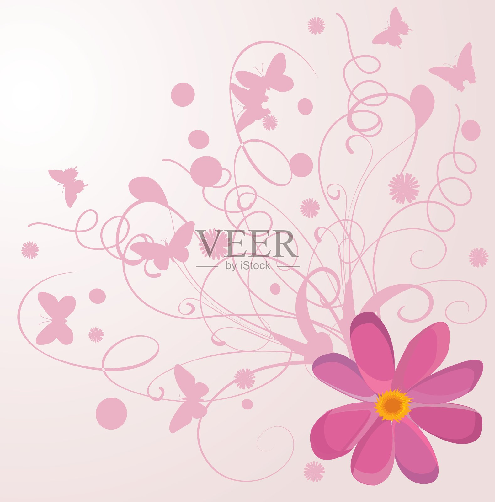 抽象的花朵插画图片素材