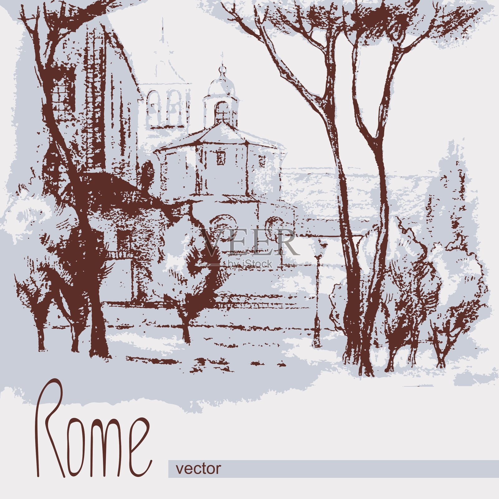 图形的罗马意大利海报插画图片素材