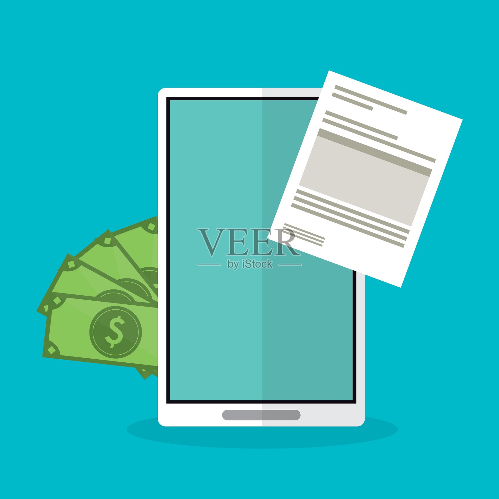 发票设计商业图标财务概念插画图片素材