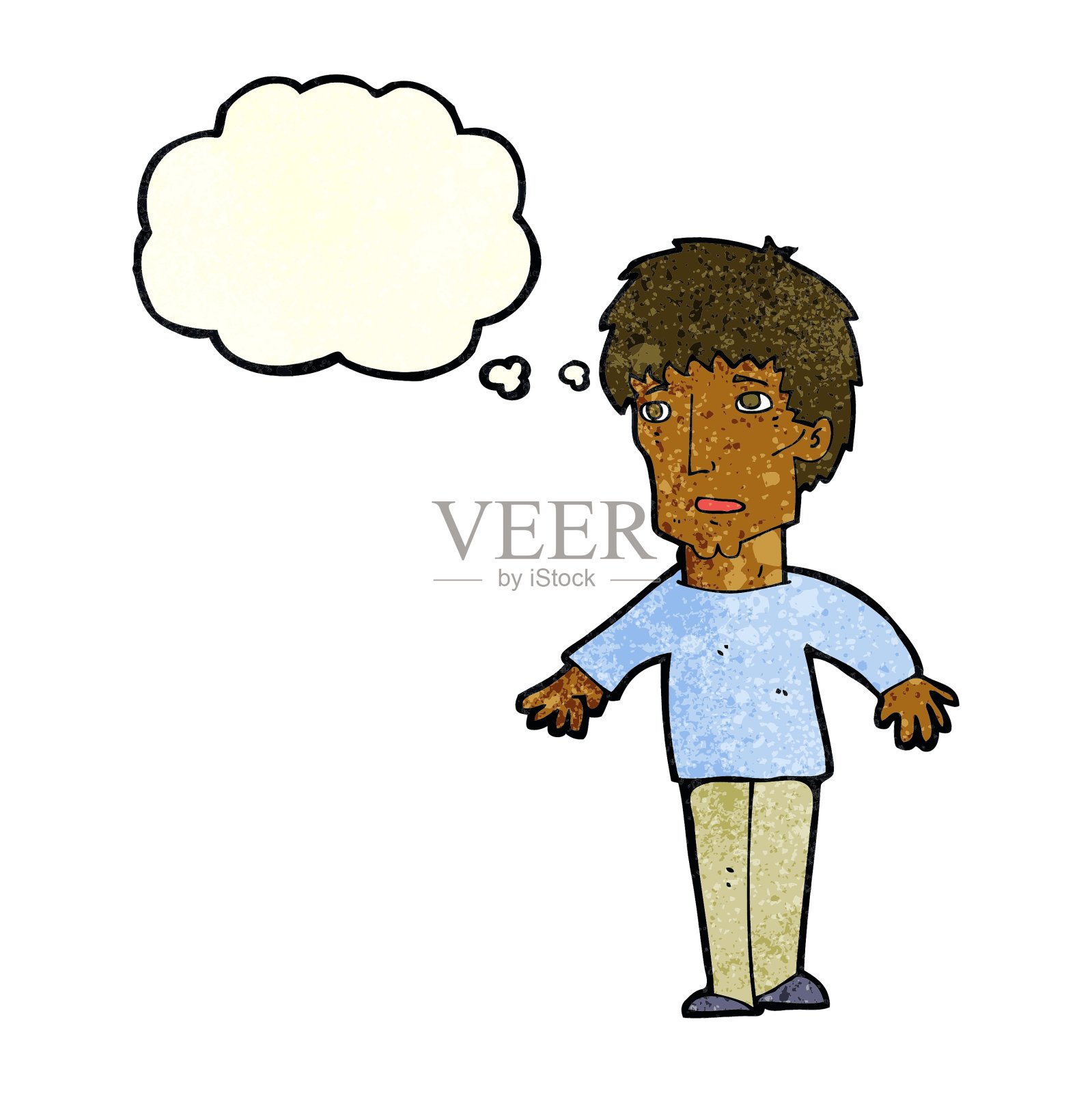 卡通惊奇男人与思想泡泡设计元素图片