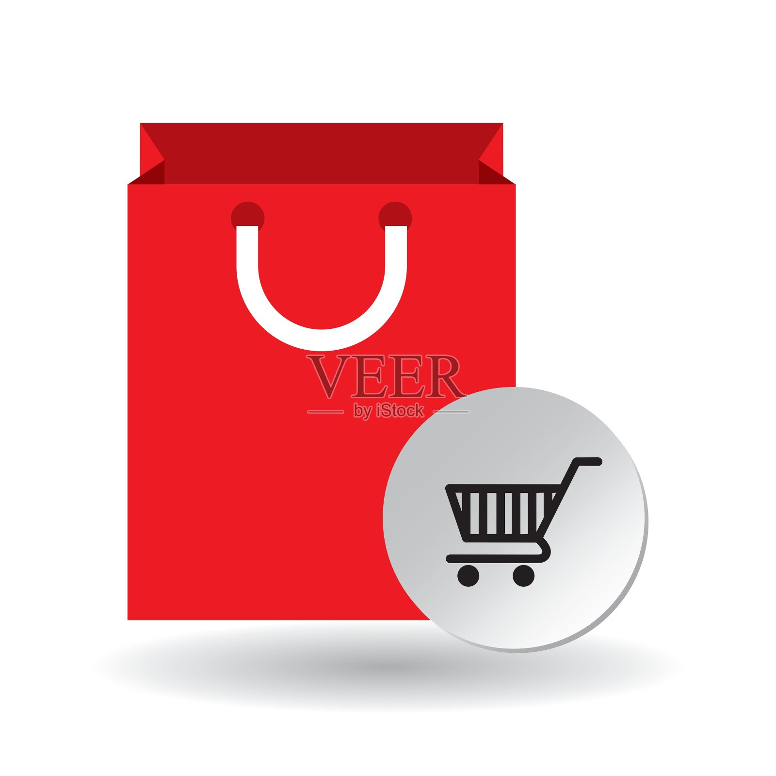 购物车和袋子的设计插画图片素材