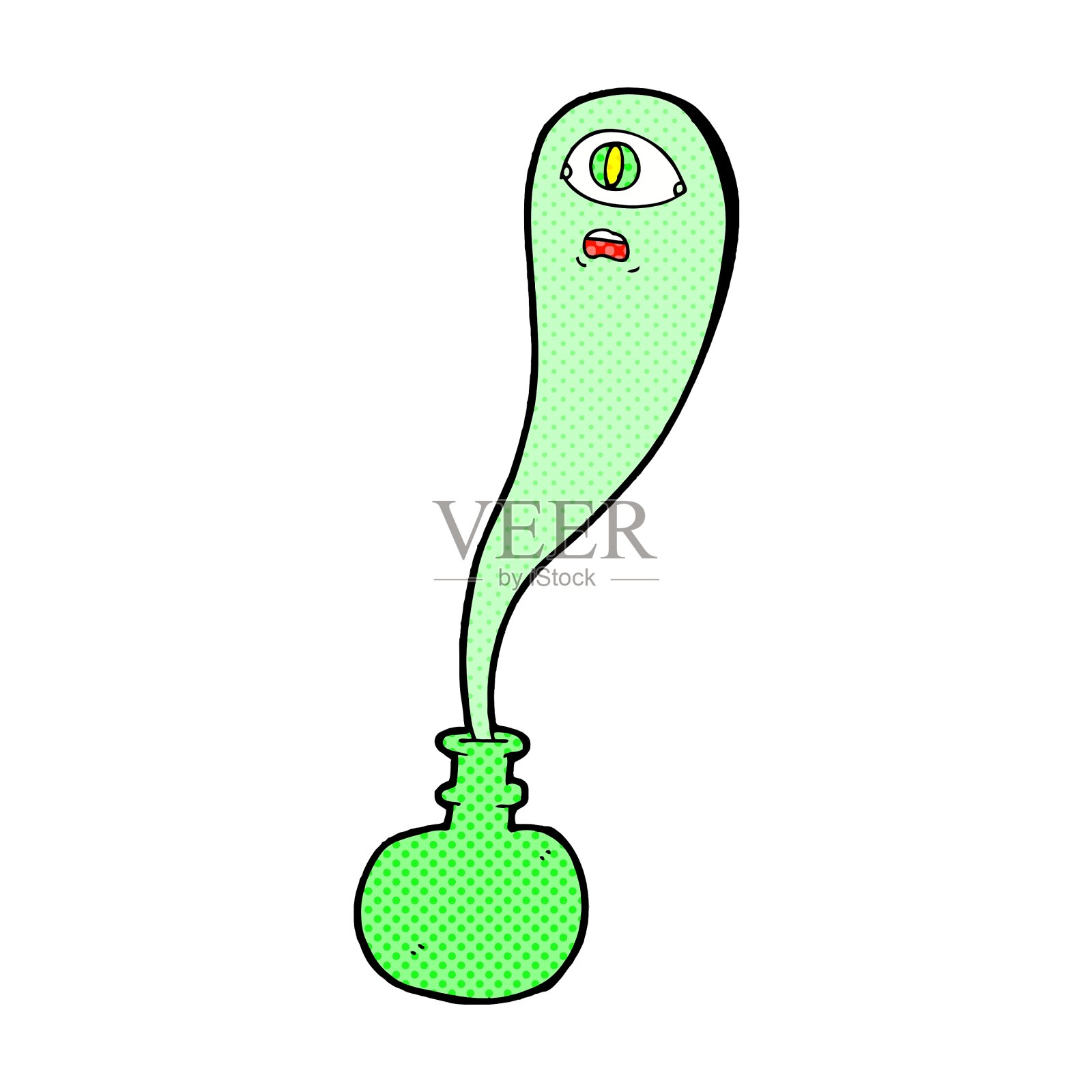 卡通万圣节的瓶子里的鬼设计元素图片