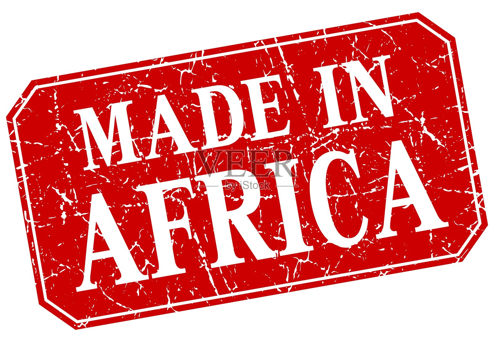 非洲制造的红色方块垃圾邮票插画图片素材