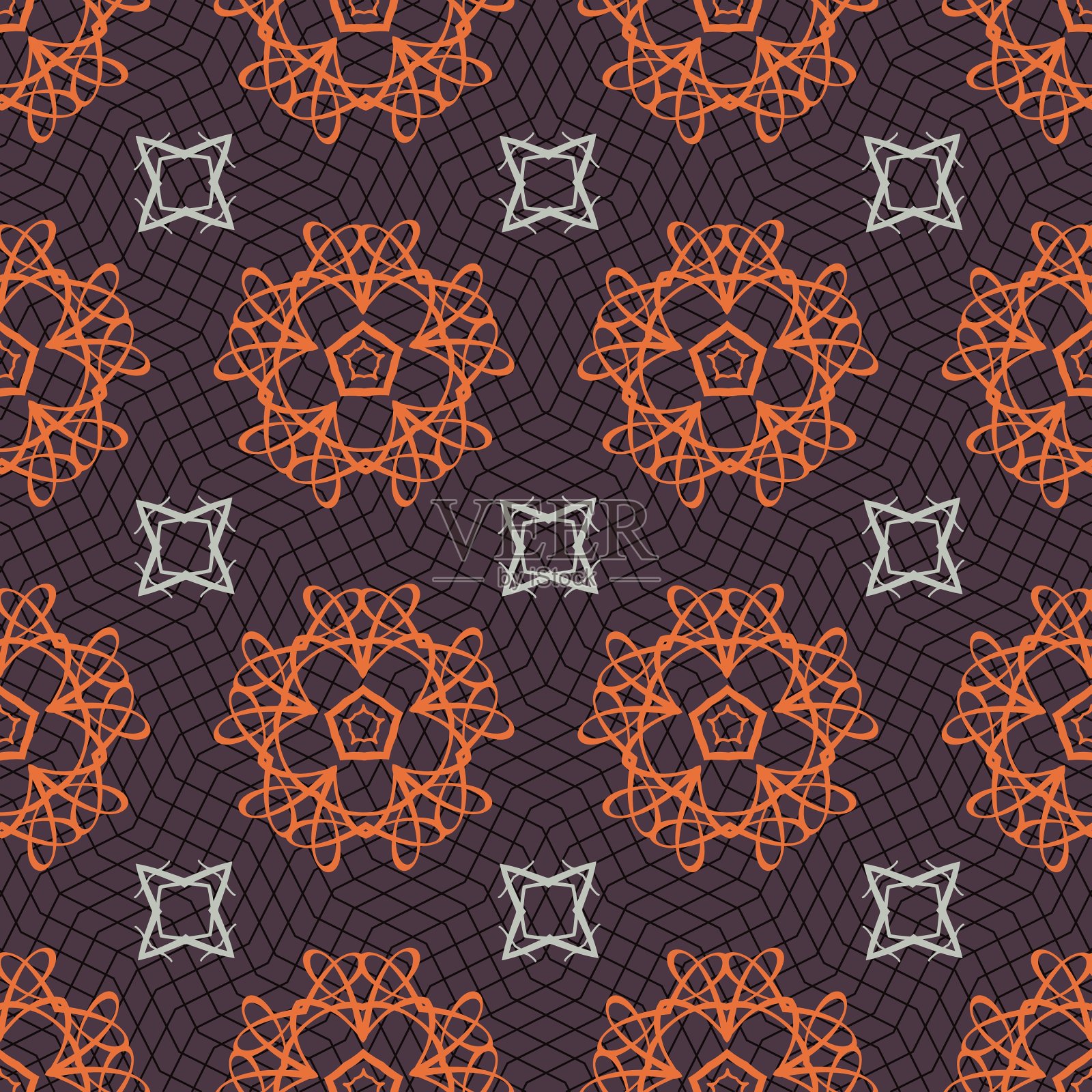 无缝装饰花纹瓷砖插画图片素材