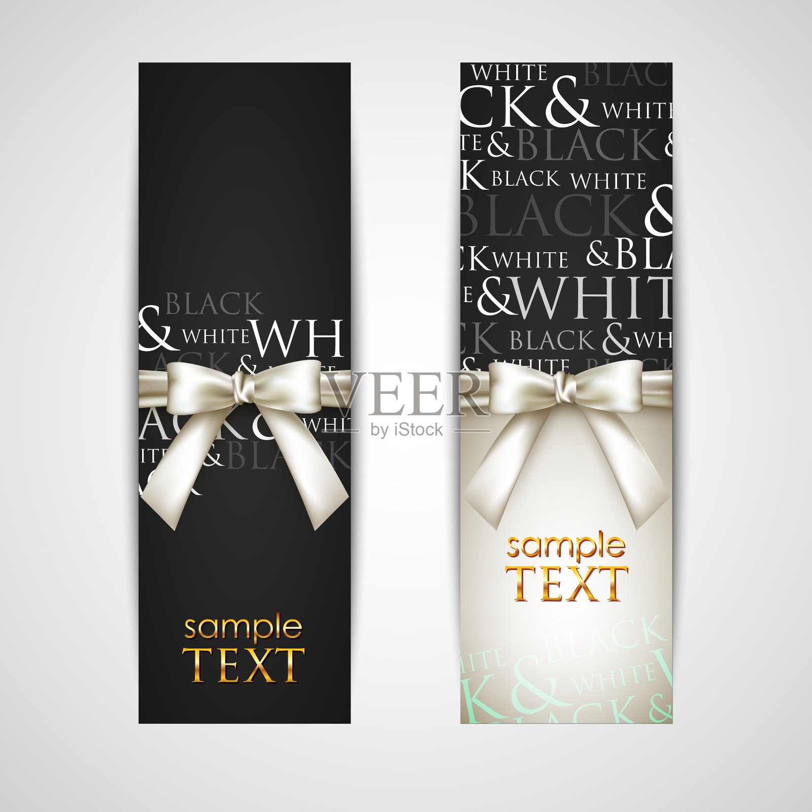 带白色蝴蝶结的贺卡插画图片素材