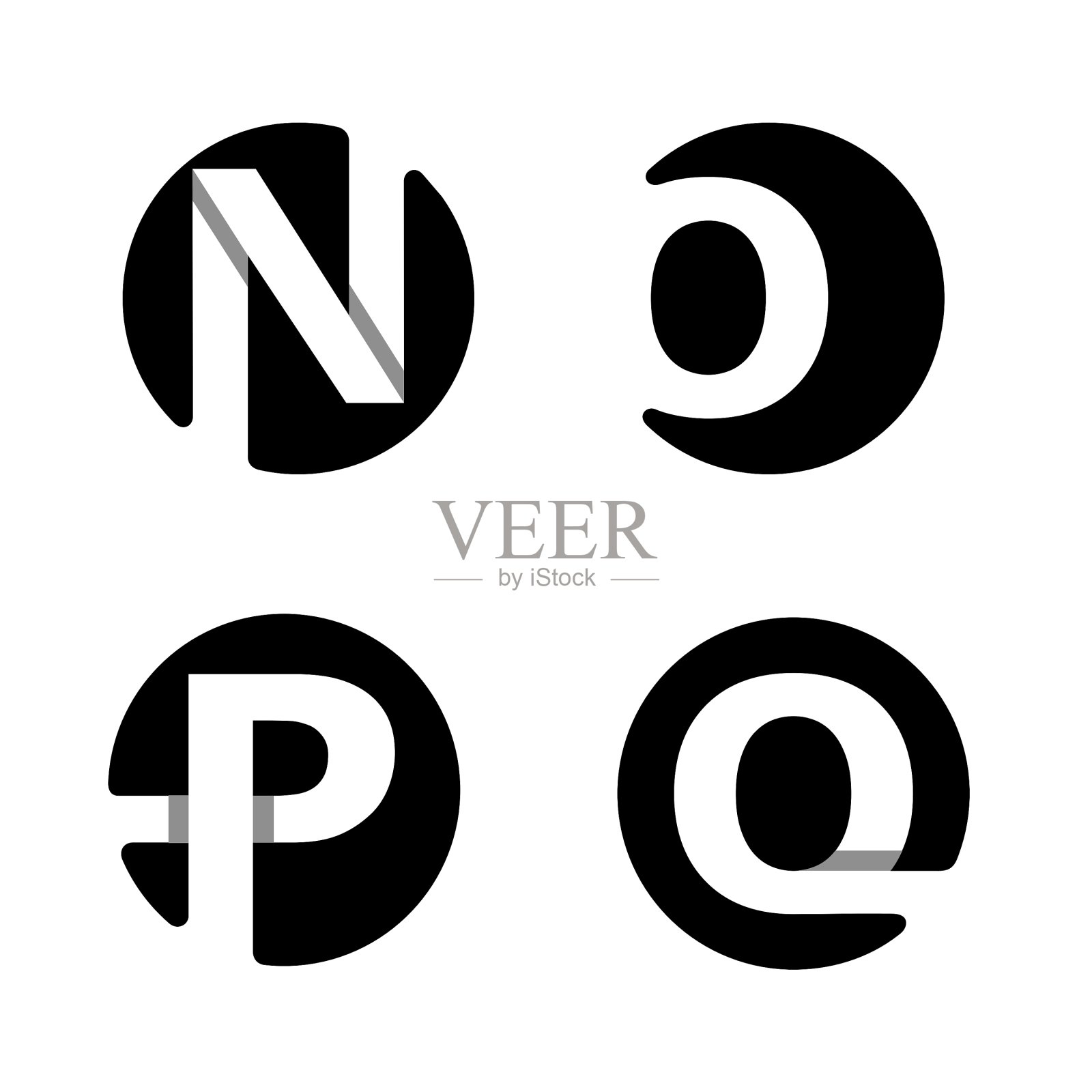 nopq黑色圆圈中的白色条纹插画图片素材